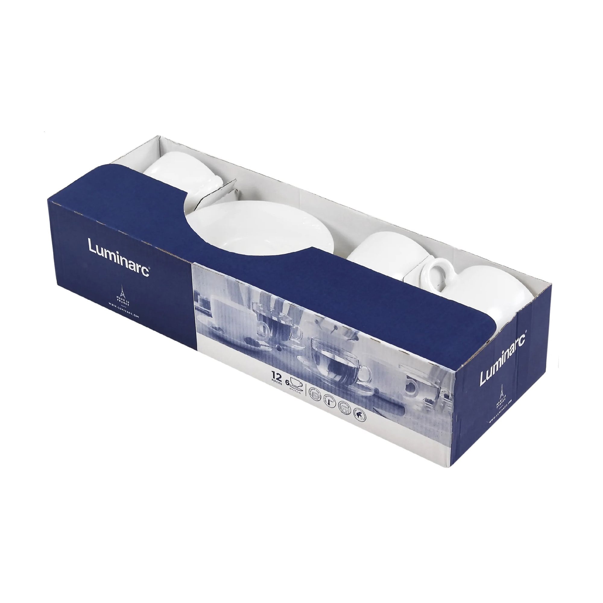 Чайний сервіз Luminarc Diwali білий, 12 предметів (D8222)